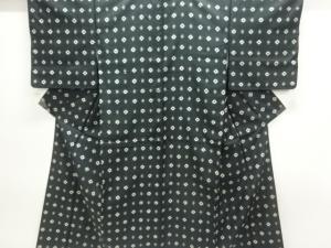 アンティーク　花模様織出し銘仙着物